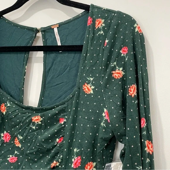 NWT Free People Green Celia Mini Dress - Picture 6 of 14